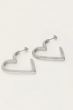 Starry Oorbellen Hart Met Strass