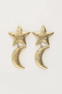 Starry Oorhangers Met Maan & Ster