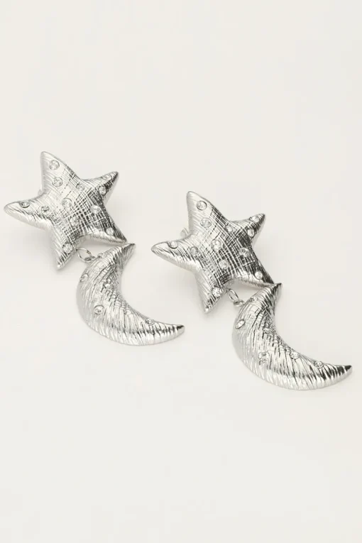 Starry Oorhangers Met Maan & Ster