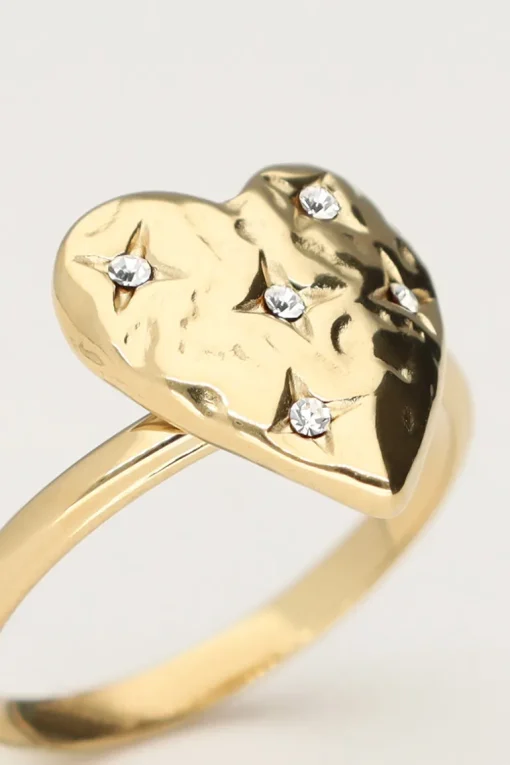Starry Ring Hart Met Strass