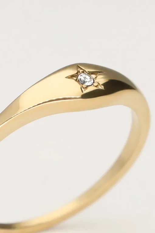 Starry Ring Met Strass Steentje