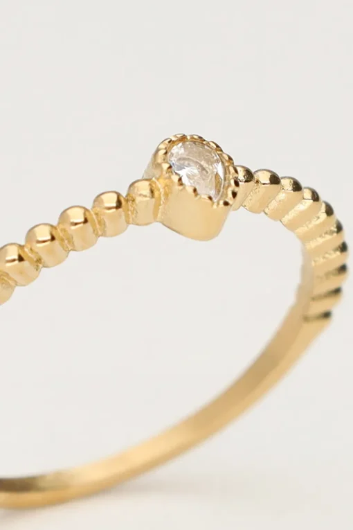 Starry Ring Met Strass Steen