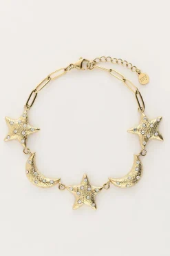 Starry Schakel Armband Met Manen & Sterren