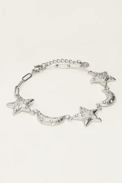 Starry Schakel Armband Met Manen & Sterren