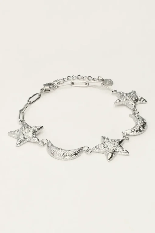 Starry Schakel Armband Met Manen & Sterren