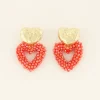 Statement Hartjes Oorbellen Met Gouden Knop