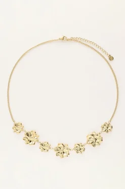 Statement Ketting Met Gestructureerde Bloemen