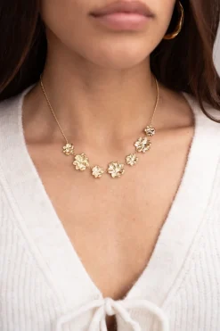 Statement Ketting Met Gestructureerde Bloemen