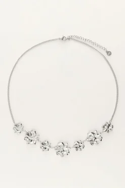 Statement Ketting Met Gestructureerde Bloemen