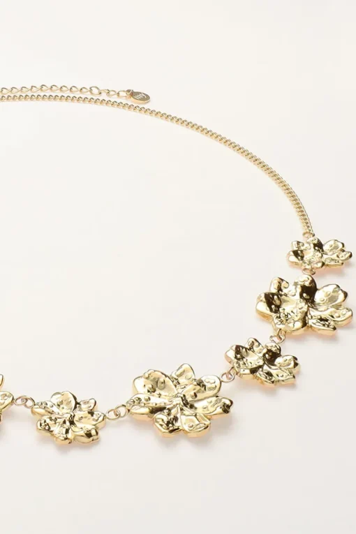 Statement Ketting Met Gestructureerde Bloemen