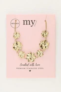 Statement Ketting Met Gestructureerde Bloemen