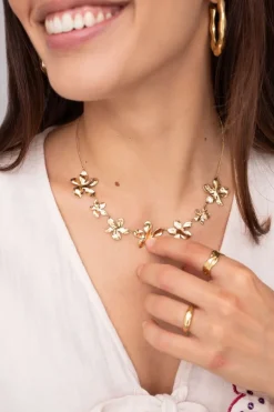 Statement Ketting Met Platte Bloemen