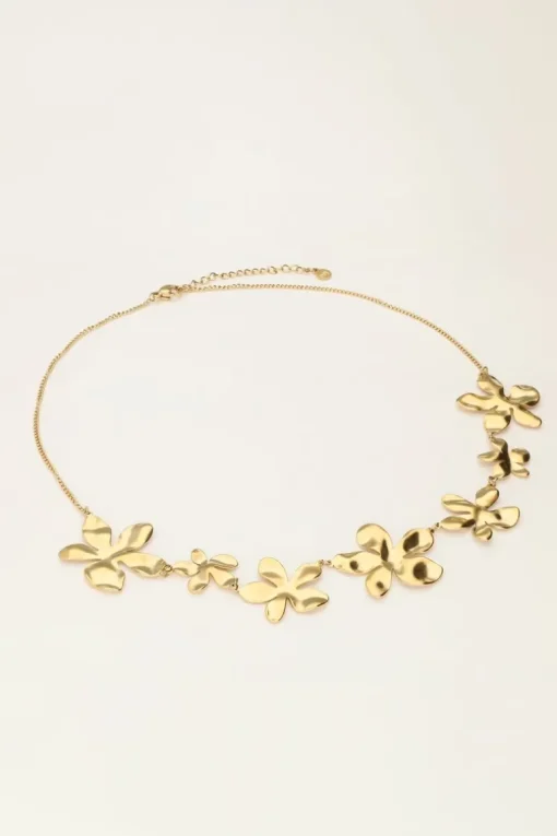 Statement Ketting Met Platte Bloemen
