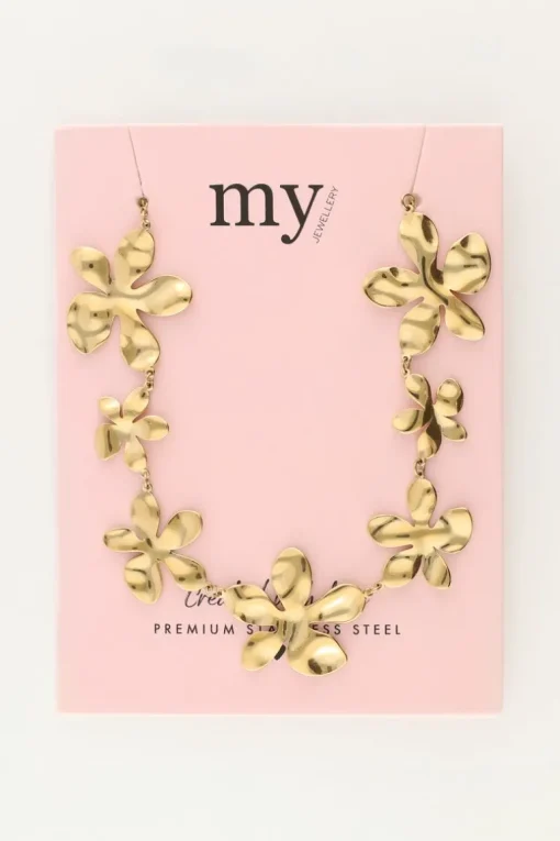 Statement Ketting Met Platte Bloemen