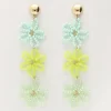 Statement Oorbellen Met 3 Groene Bloemen