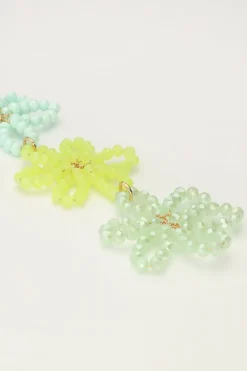 Statement Oorbellen Met 3 Groene Bloemen