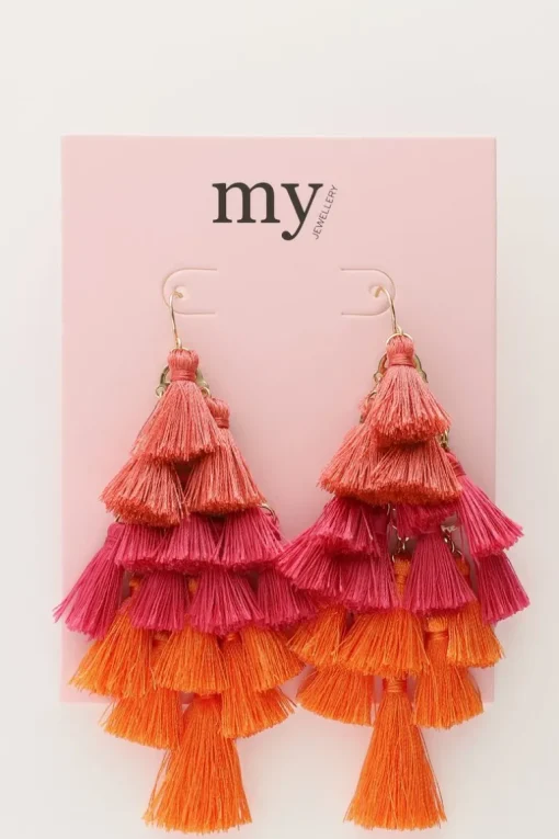 Statement Oorbellen Met Gekleurde Flosjes