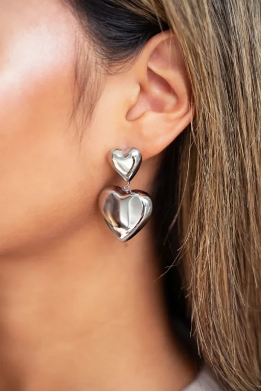 Statement Oorbellen Met Twee Hartjes