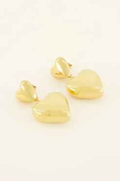 Statement Oorbellen Met Twee Hartjes