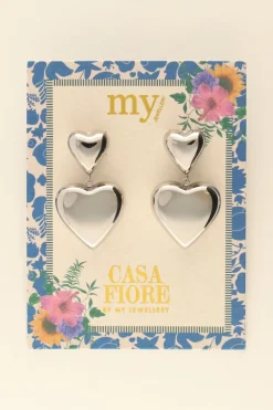 Statement Oorbellen Met Twee Hartjes