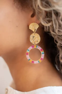 Statement Oorhangers Met Multikleur Kraaltjes