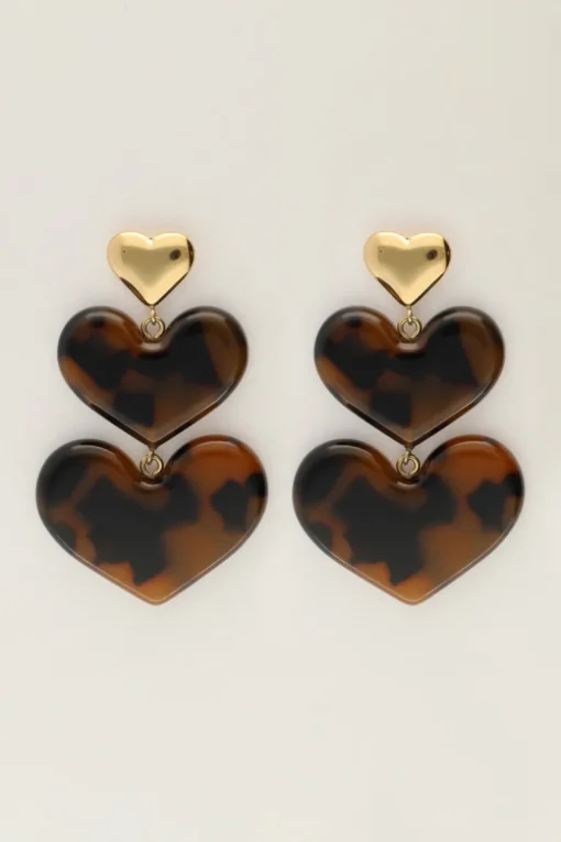Statement Oorhangers Met Panterprint Hartjes