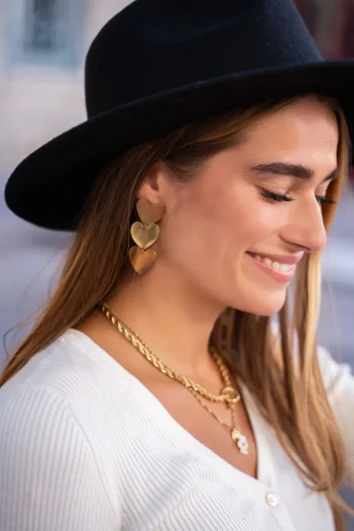 Statement Oorhangers Met Drie Hartjes