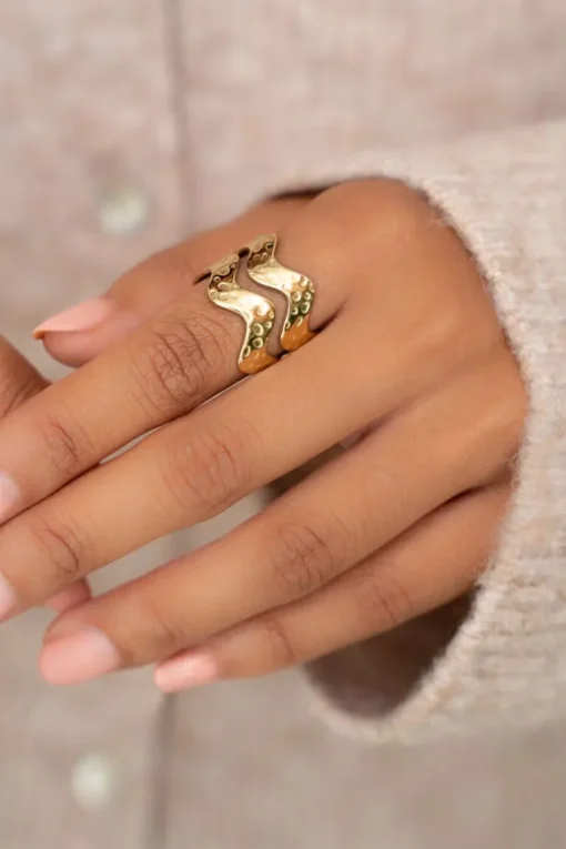 Statement Ring Met Dubbele Wave