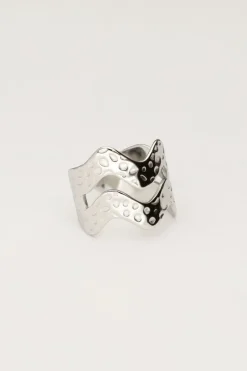 Statement Ring Met Dubbele Wave