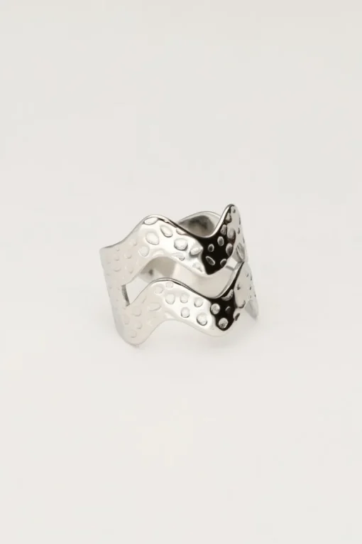 Statement Ring Met Dubbele Wave