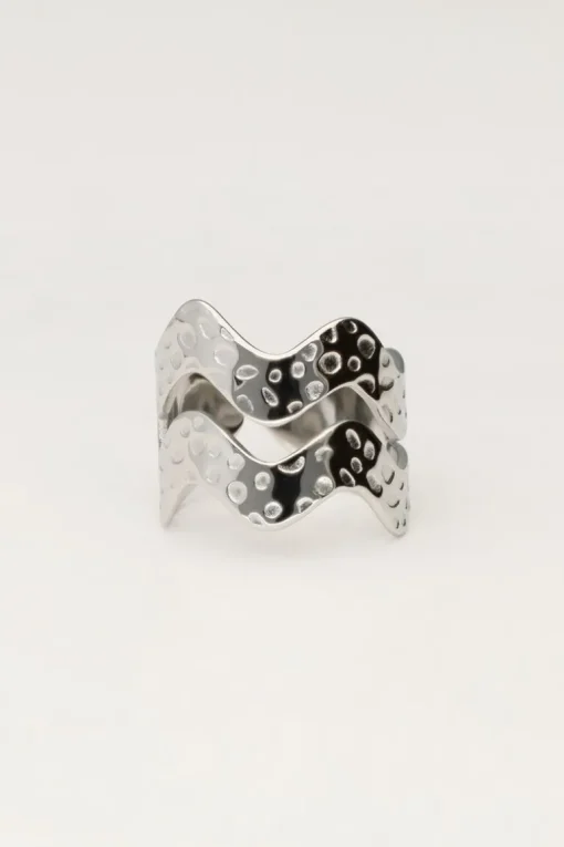 Statement Ring Met Dubbele Wave