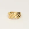 Statement Ring Met Golf Structuur