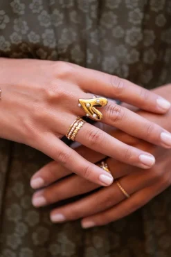 Statement Ring Met Groot Hart En Parels