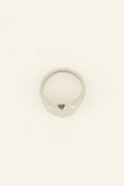Statement Zegelring Met Hartje