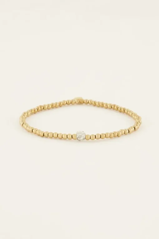 Stretch Armband Met Strass Bolletje