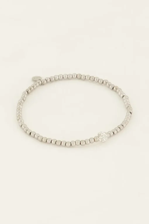 Stretch Armband Met Strass Bolletje