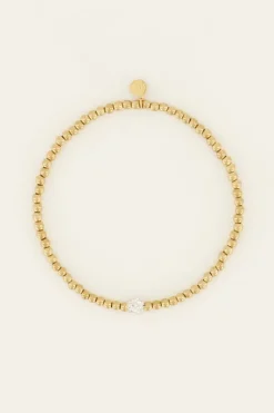 Stretch Armband Met Strass Bolletje