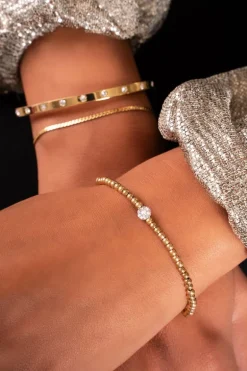Stretch Armband Met Strass Bolletje