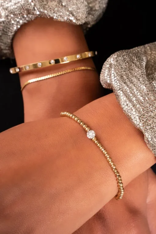 Stretch Armband Met Strass Bolletje
