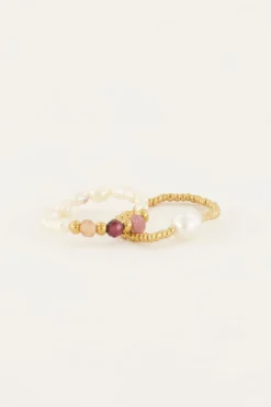 Stretch Ringen Set Met Parels & Kralen