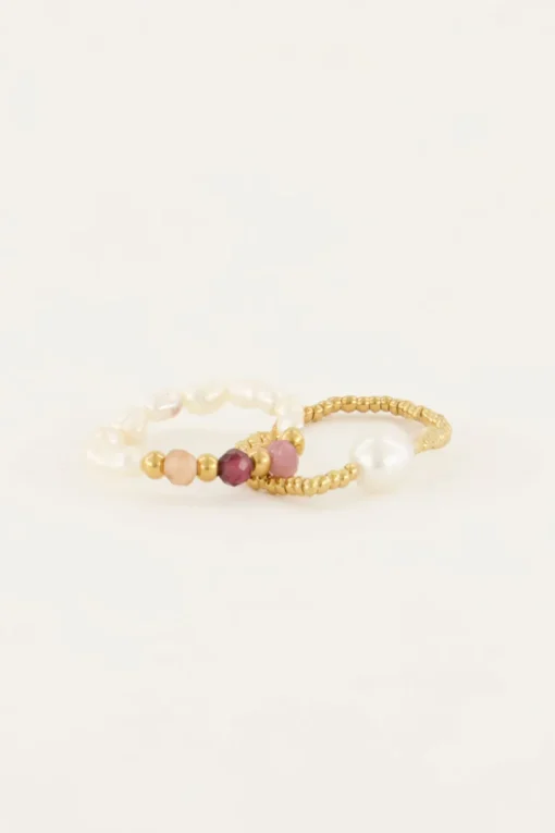 Stretch Ringen Set Met Parels & Kralen