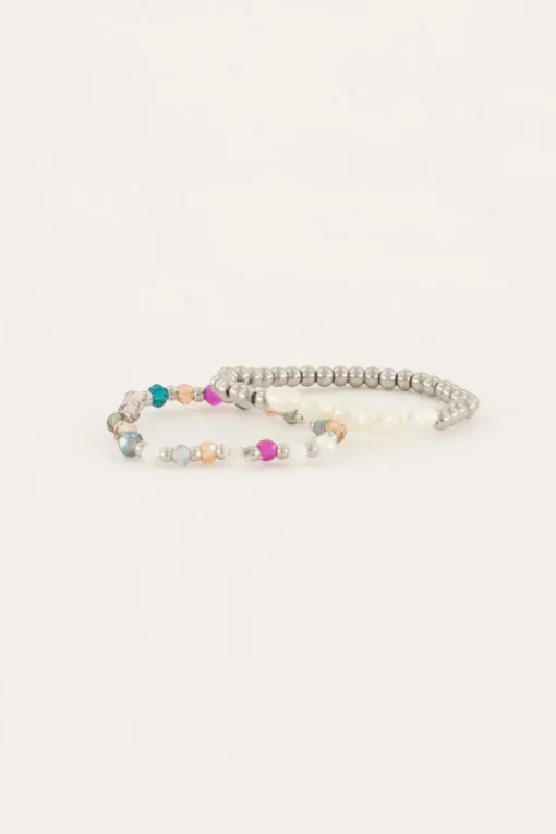 Stretch Ringen Set Met Parels & Kralen Mix