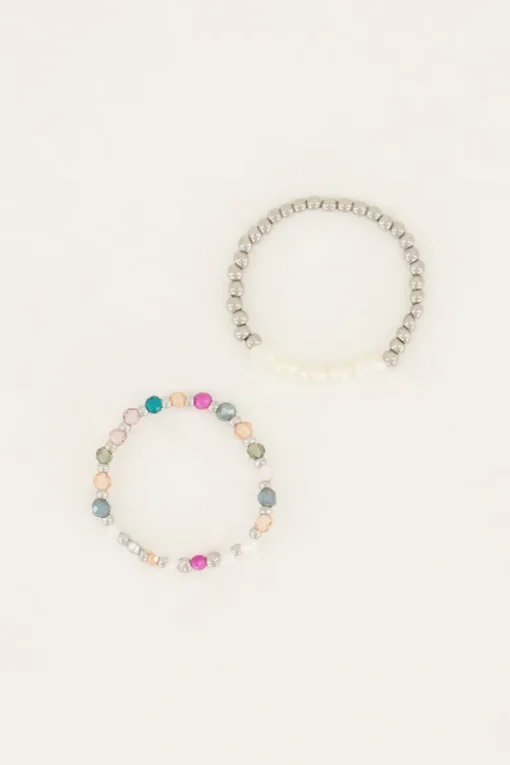 Stretch Ringen Set Met Parels & Kralen Mix