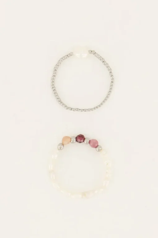 Stretch Ringen Set Met Parels & Kralen