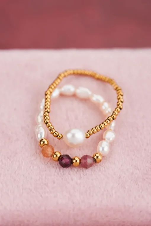 Stretch Ringen Set Met Parels & Kralen
