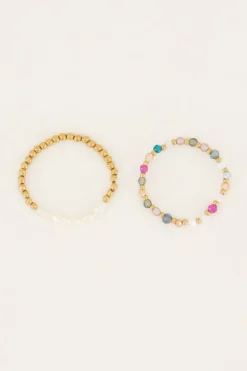 Stretch Ringen Set Met Parels & Kralen Mix