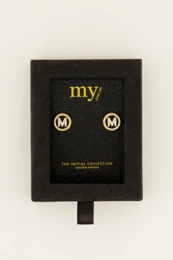 Studs Met Initial Van Strass