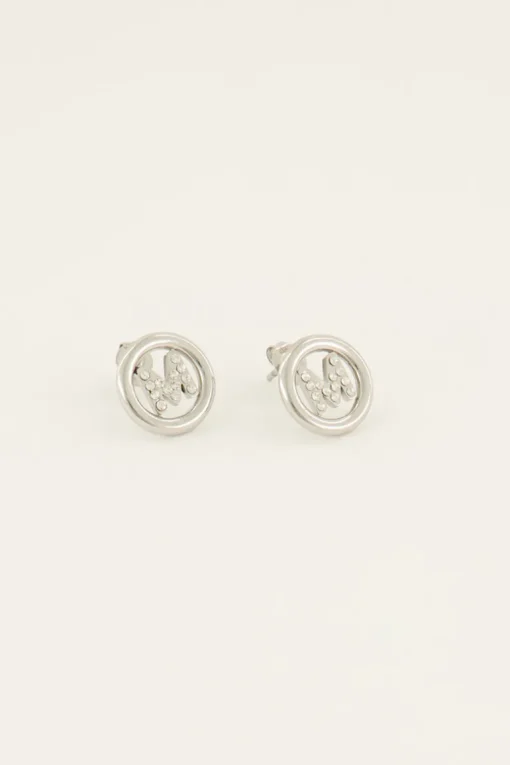 Studs Met Initial Van Strass