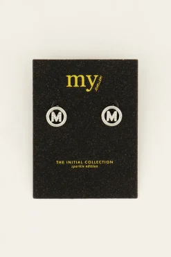 Studs Met Initial Van Strass