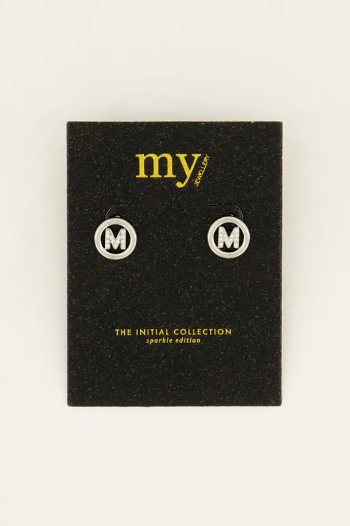 Studs Met Initial Van Strass